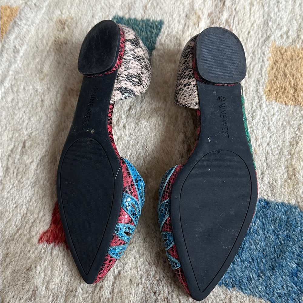 Nine West Multicolor Snakeskin Flats d’orsay - Picture 2 of 10